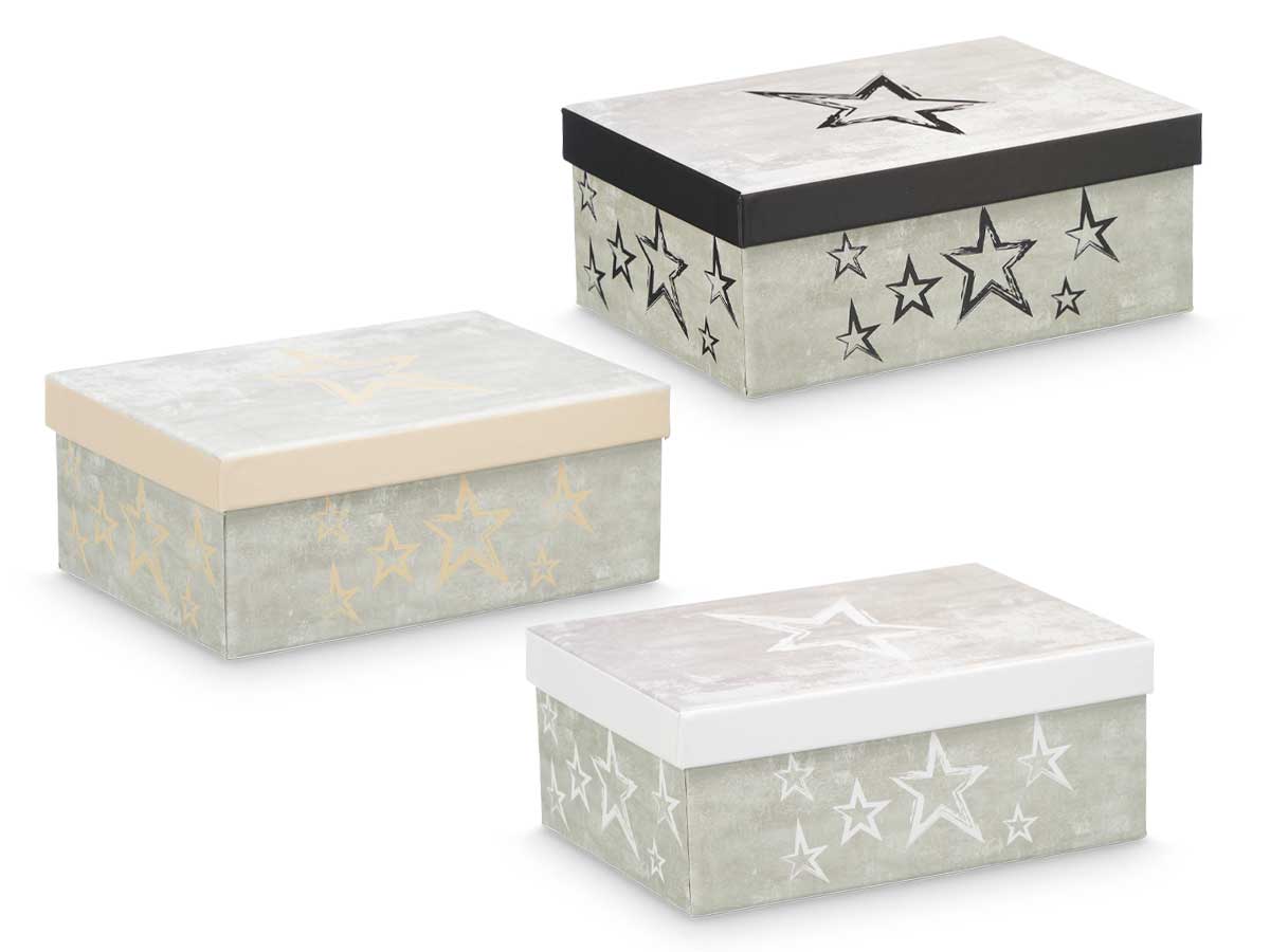 Caja carton estrellas surt 3 col neutro peq - Imagen 2