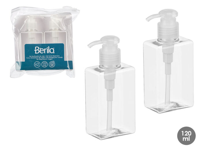 Set 2 dosificadores transparente 120ml