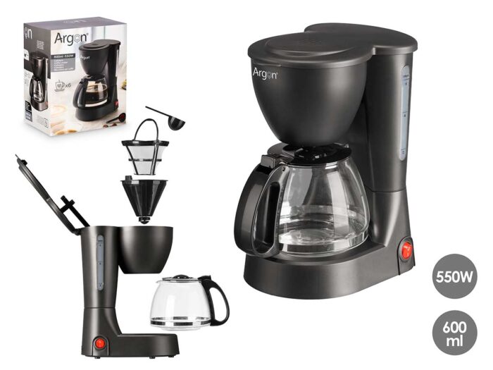 Cafetera vaso filtro 6 tazas 550w 0,6l