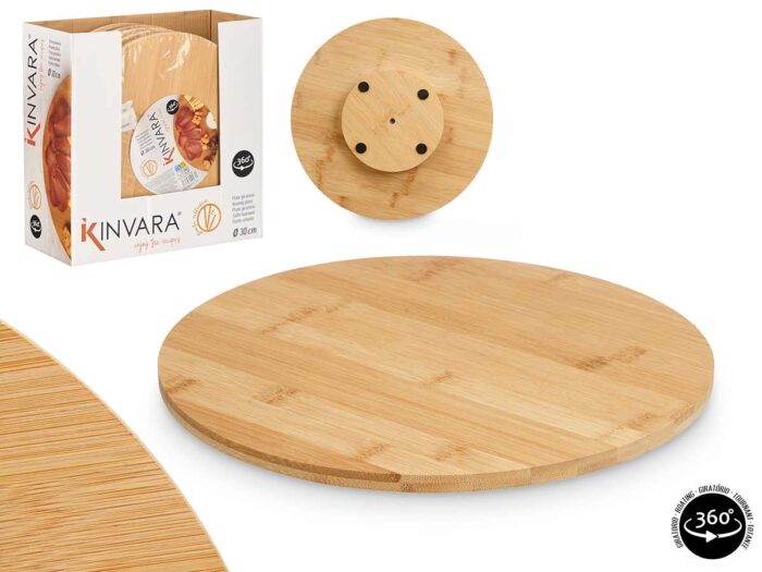 Tabla redonda giratoria 30 cm bambu