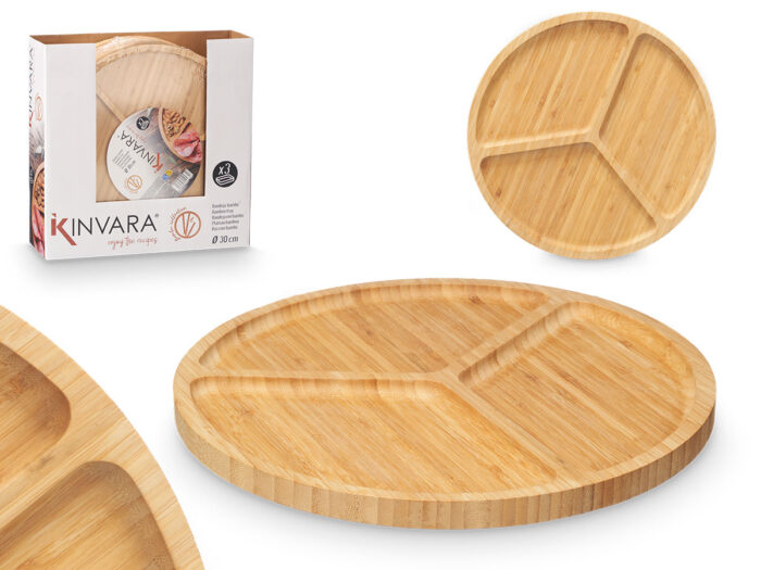 Bandeja 3 cavidades bambu