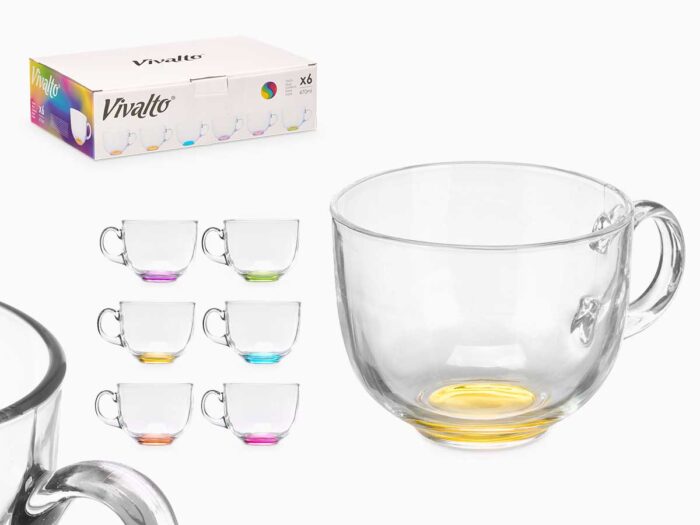 Tazon desayuno cristal jumbo base color sur 470ml