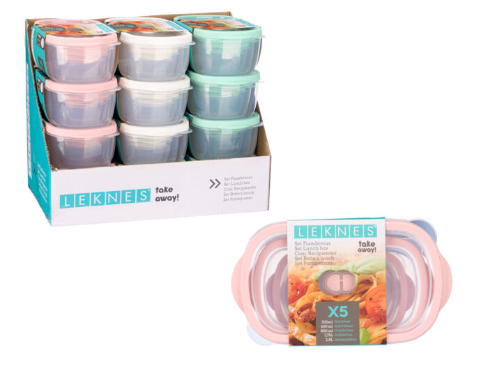 Set5 fiambrera surt 3 col 200 400 800 1750 2800 ml - Imagen 2