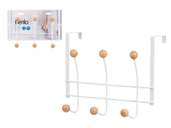 Percha 6 colgadores blanca