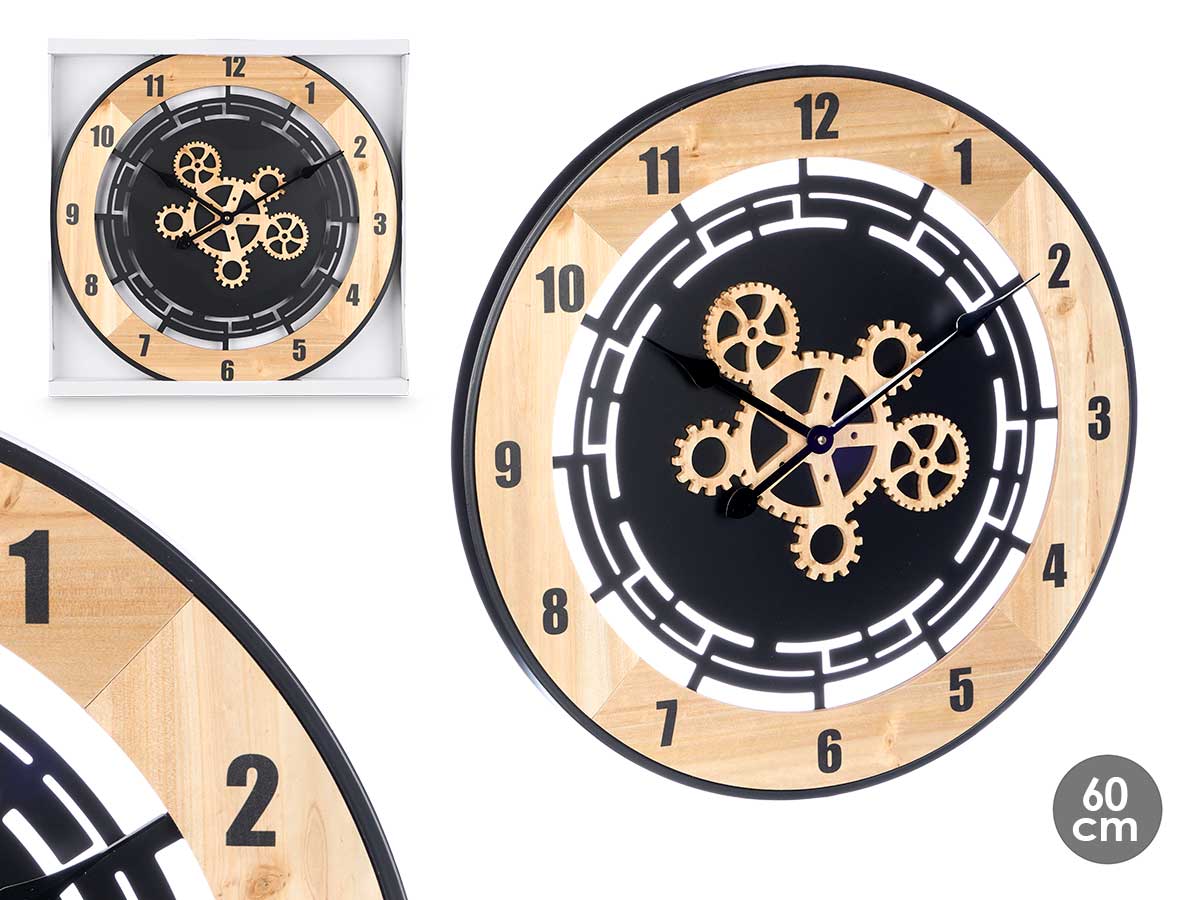 Reloj pared engranaje madera 60 cm