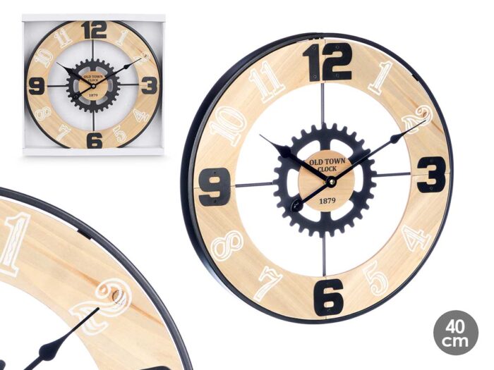 Reloj pared engranaje metal 40 cm
