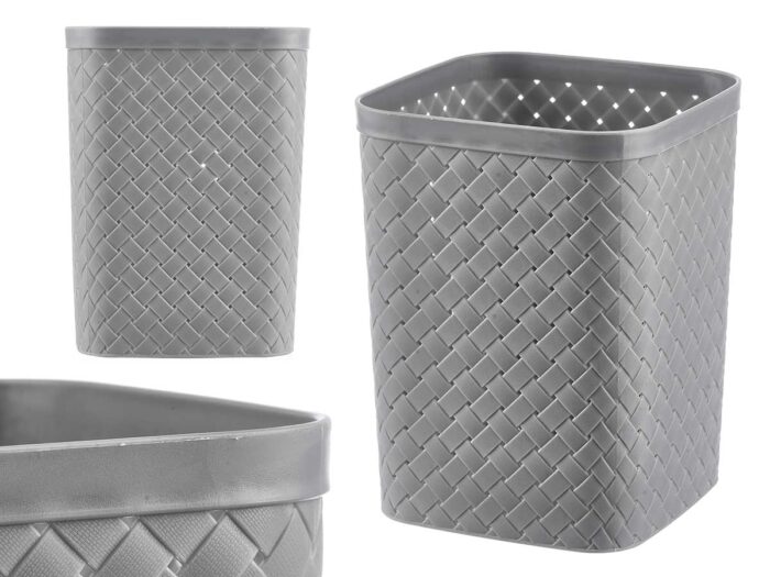 Papelera cuadrada gris