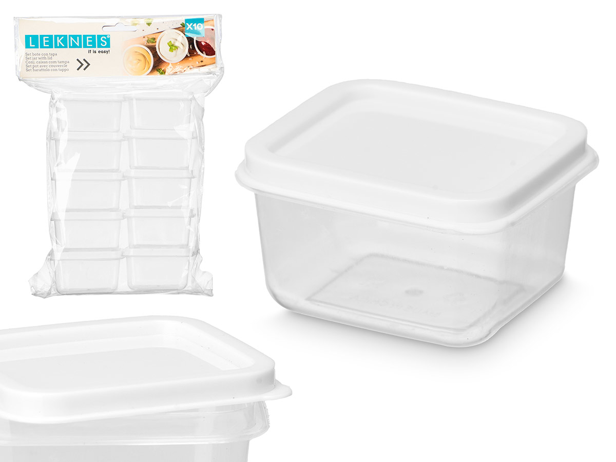 Set 10 bote cuadrado tapa 100ml