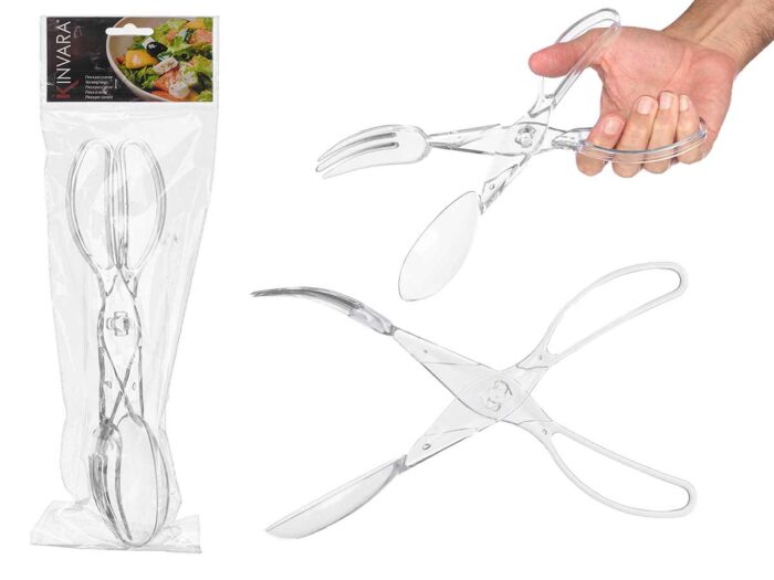 Pinza servir plastico transparente
