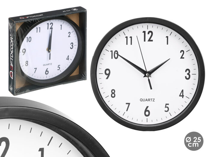 Reloj redondo negro