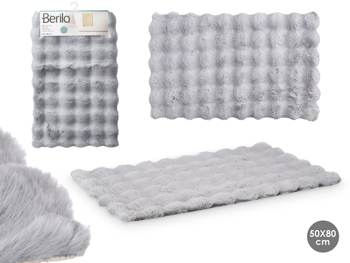 Alfombra baño gris