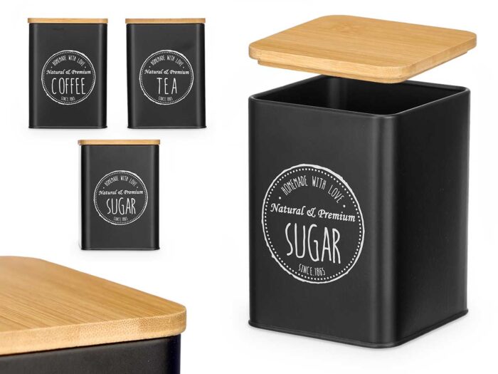 Tarro tapa bambu negro surt 3