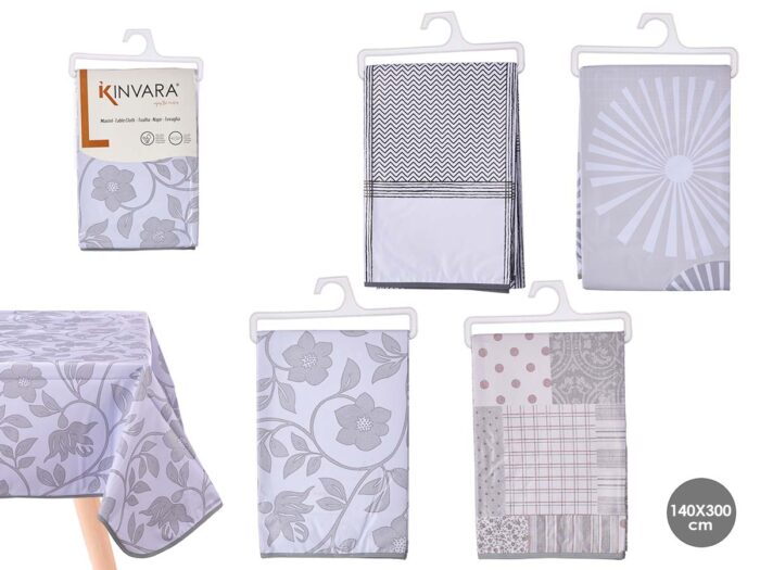 Mantel rectangular surt 4 color frio 140x300cm