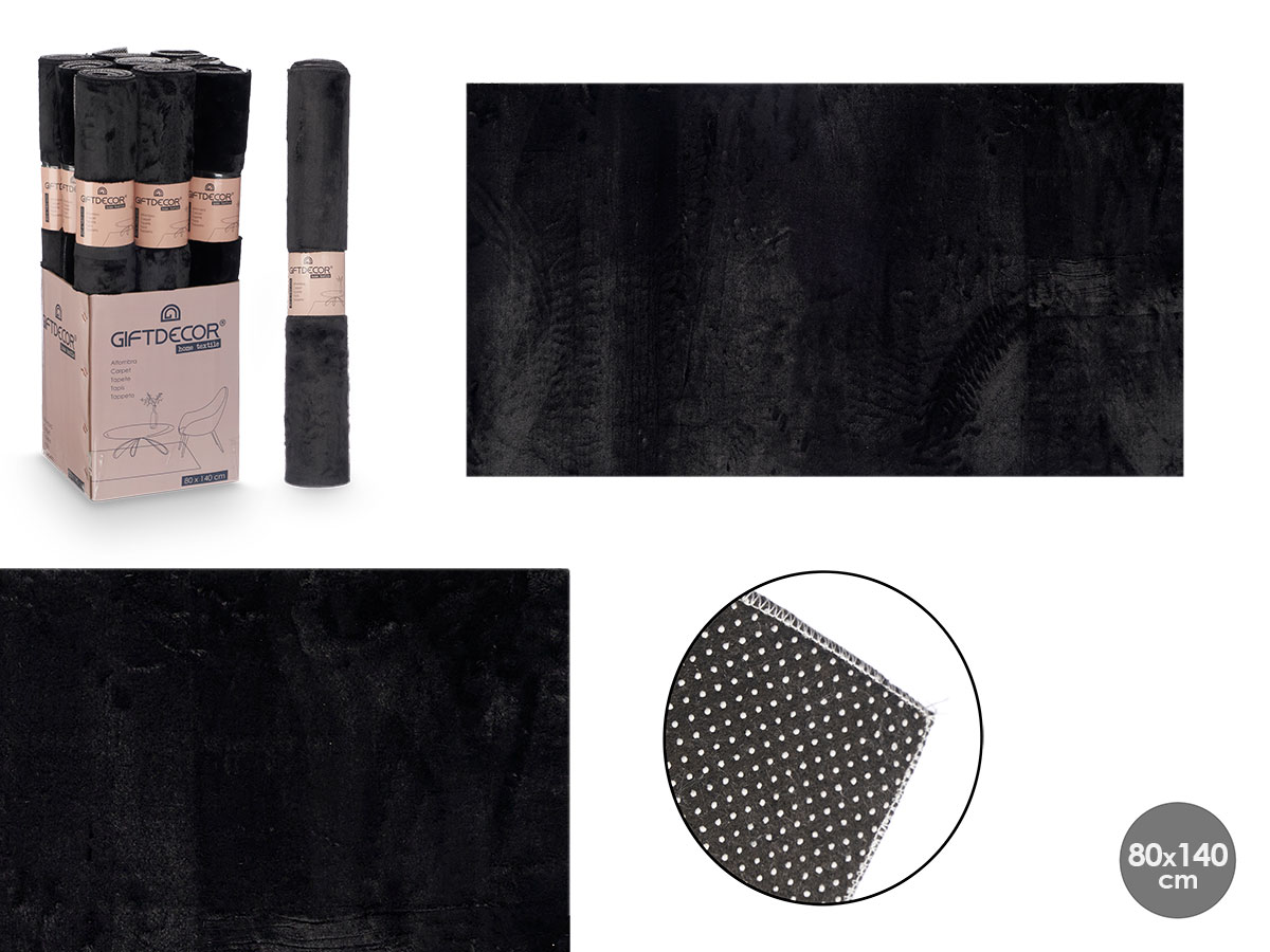 Alfombra soft negro 80x140cm
