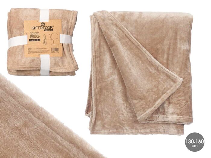 Manta sedalina beige 130x160cm