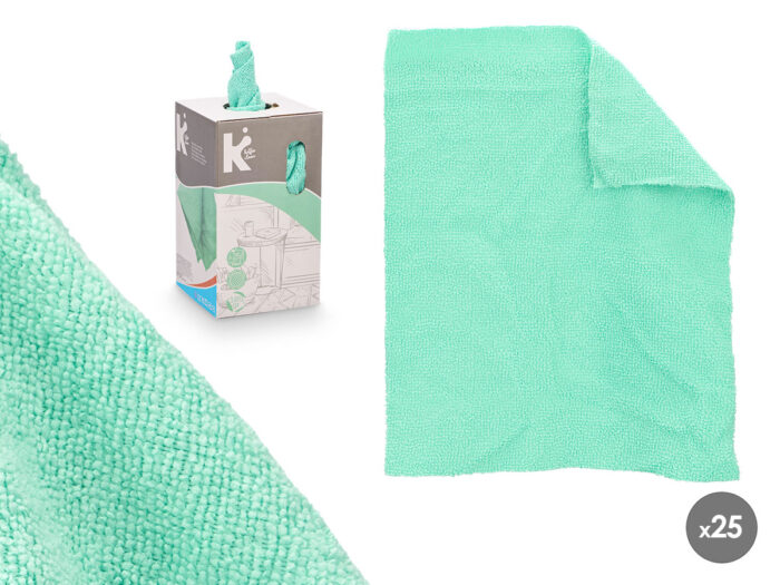 Set 25 paños microfibra menta 30x23cm