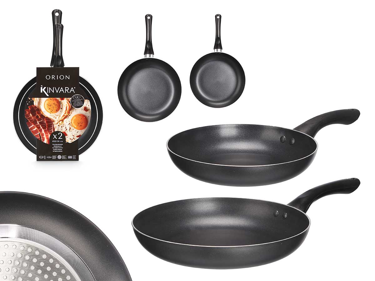 Set 2 sartenes aluminio negro