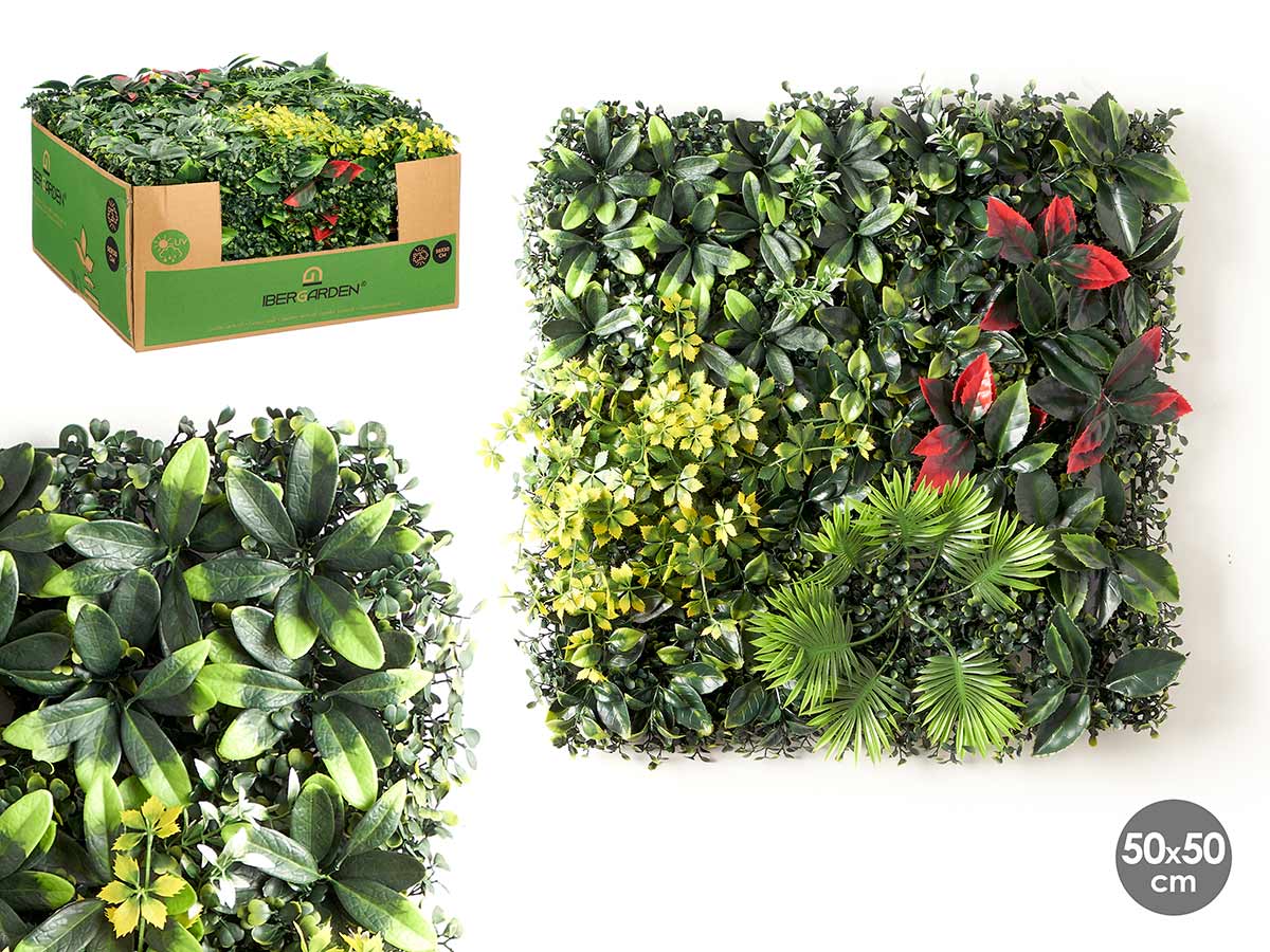 Jardin vertical hoja roja 50x50cm