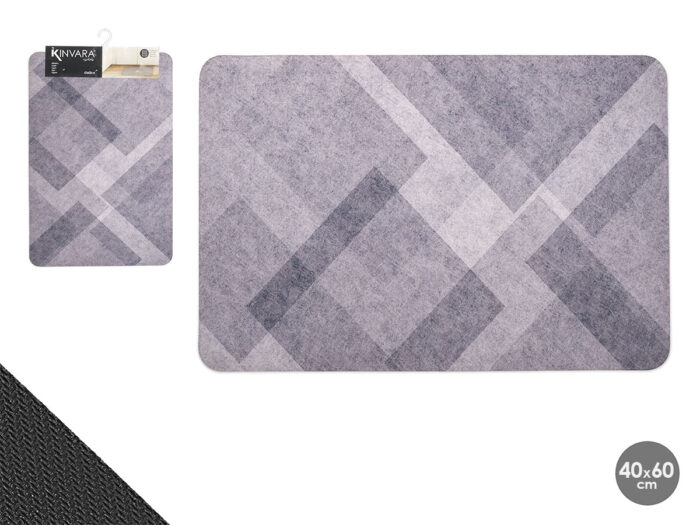 Alfombra cocina rombos gris 40x60cm