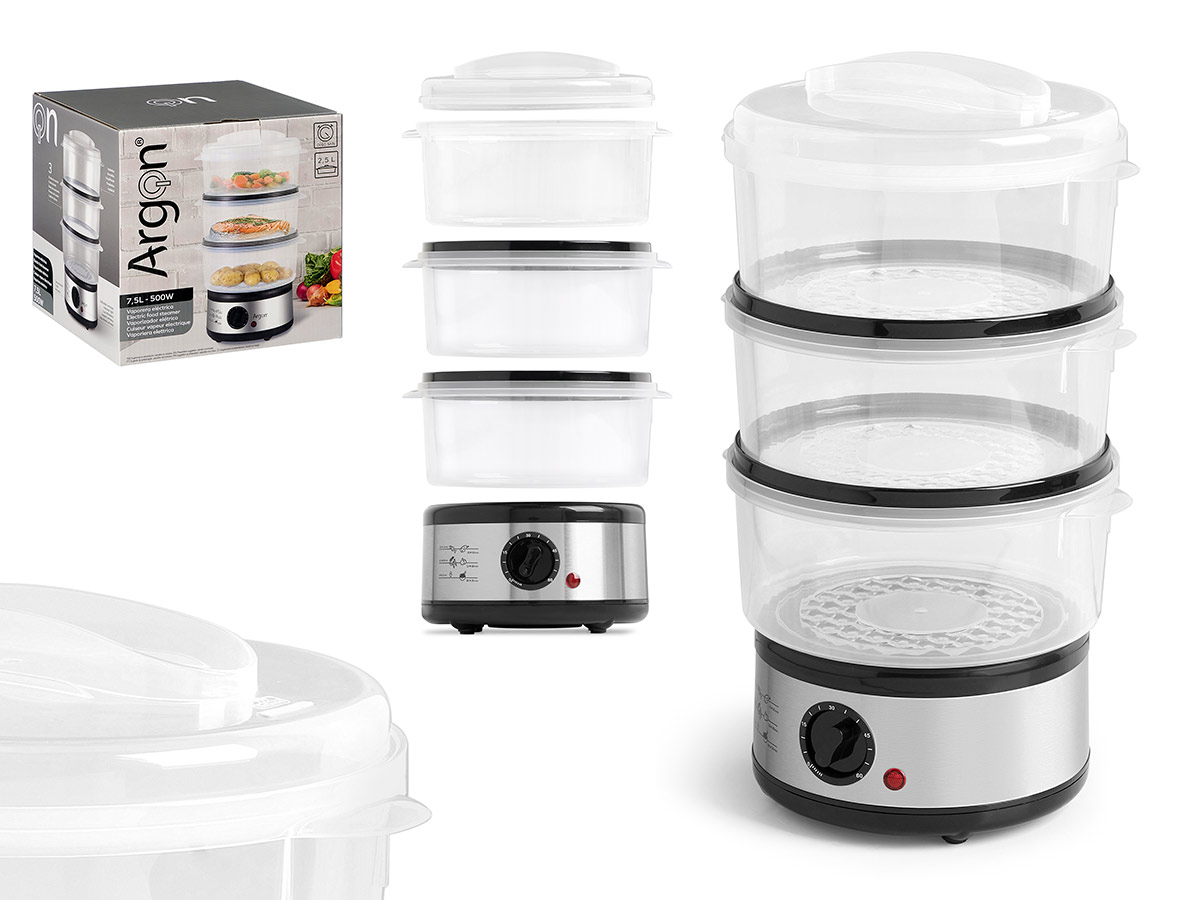 Vaporera 3 niveles acero 500w 2,5l