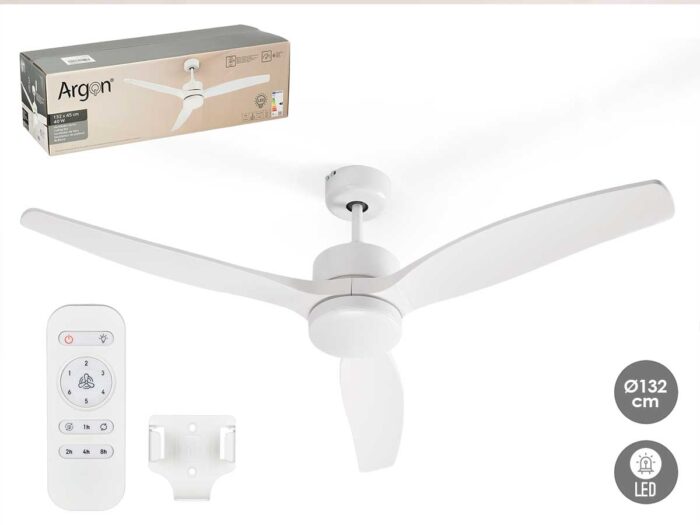Ventilador techo luz 3 aspas blanco 40w