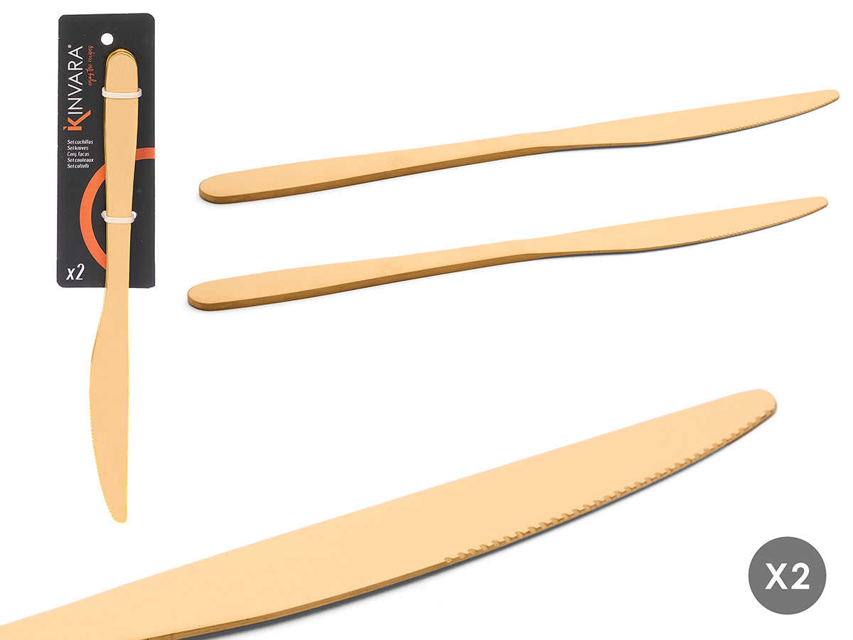 Set 2 cuchillos dorados
