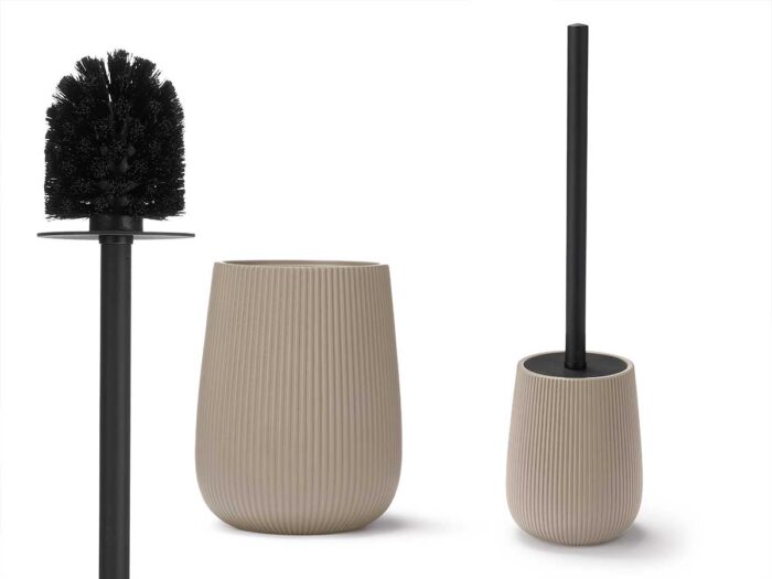 Escobillero rayas abombado beige