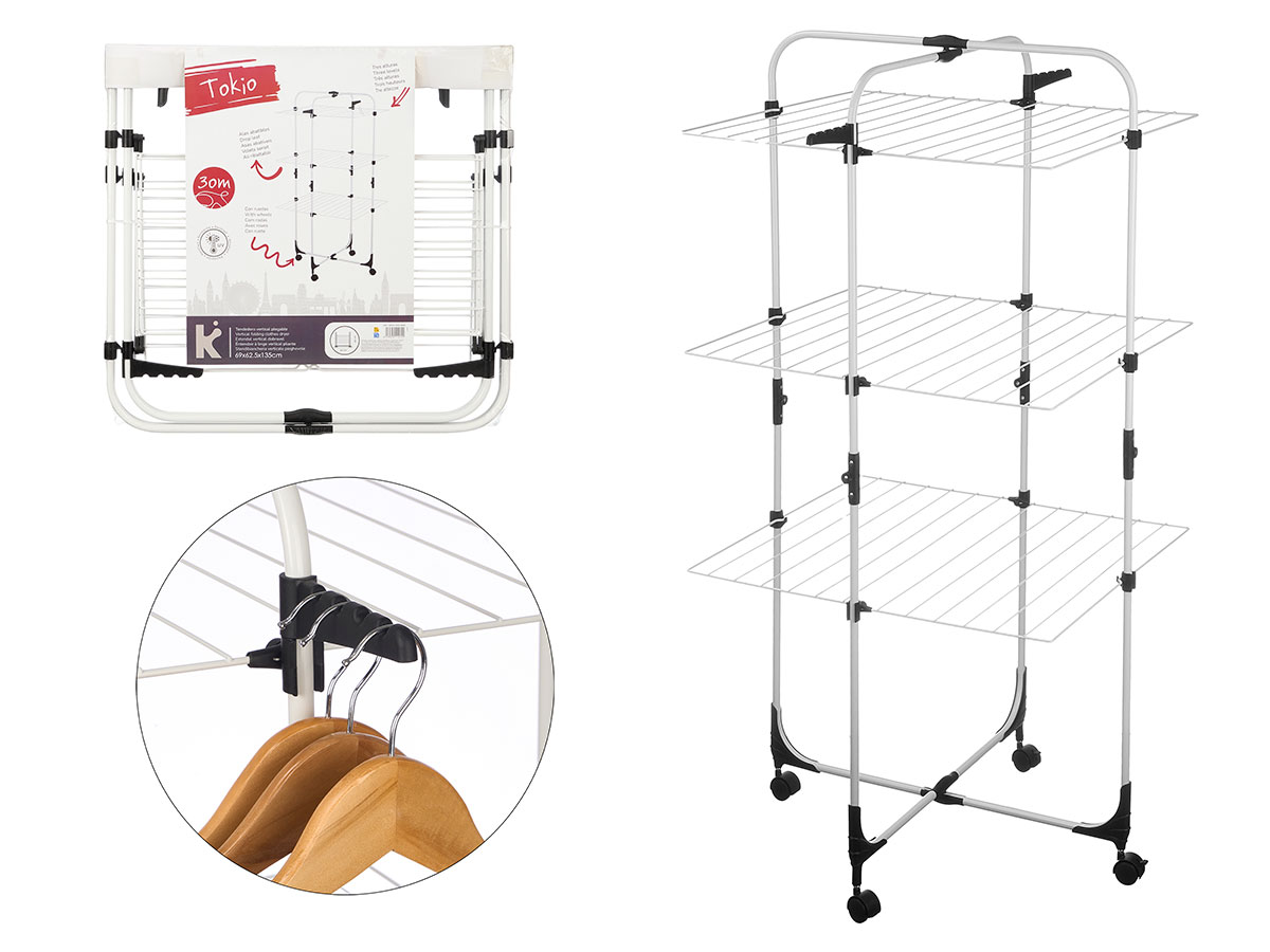 Tendedero vertical plegable ruedas 30m