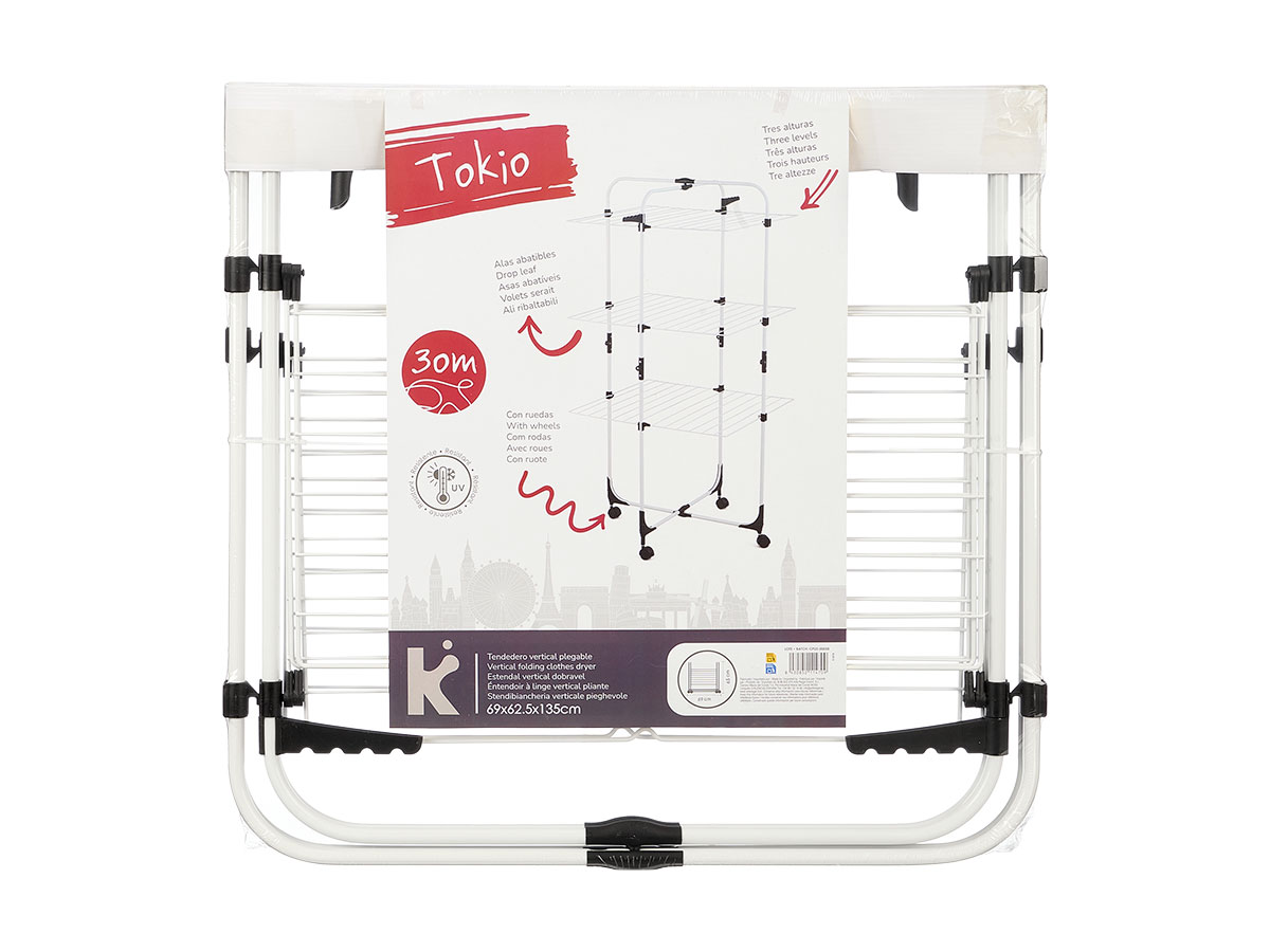 Tendedero vertical plegable ruedas 30m - Imagen 2