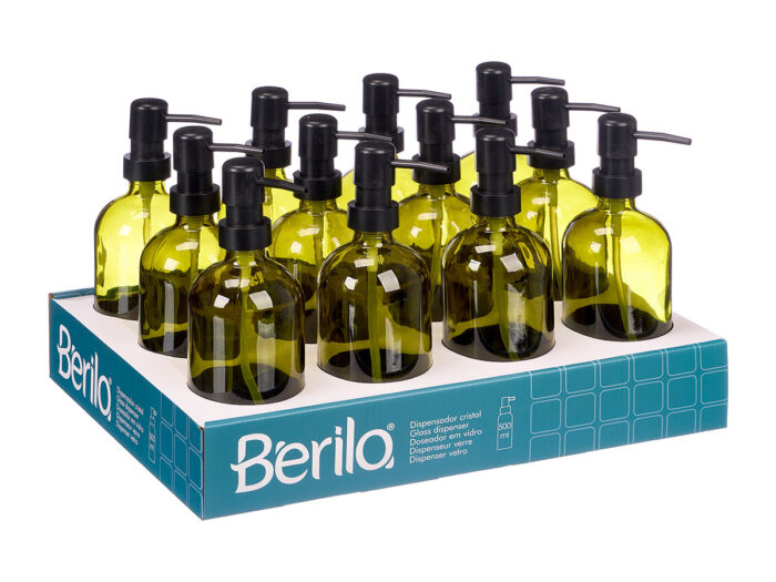 Dosificador cristal redondo verde 500ml - Imagen 2