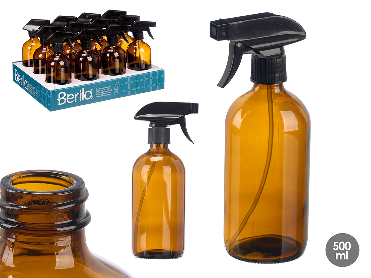 Pulverizador cristal redondo marron 500ml