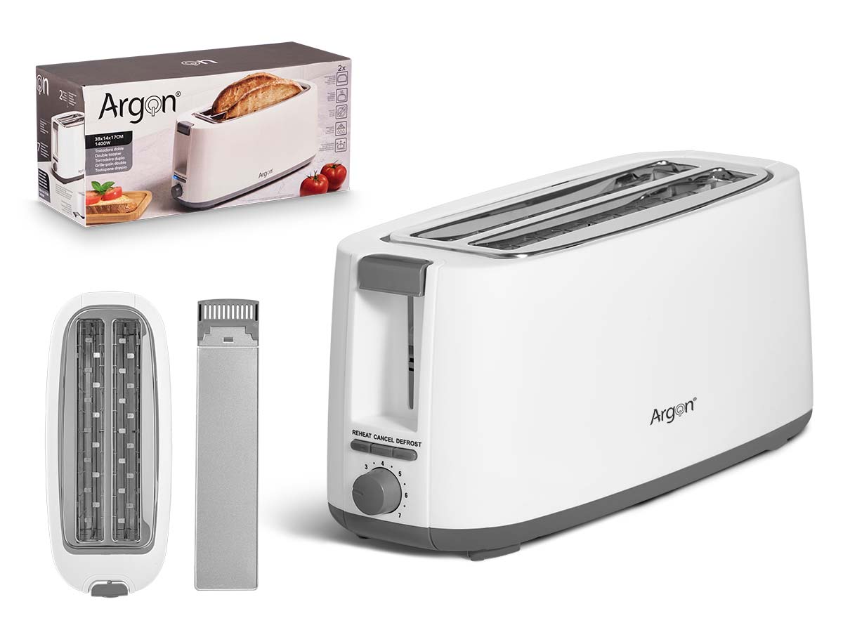 Tostadora doble larga blanco mate 1400w