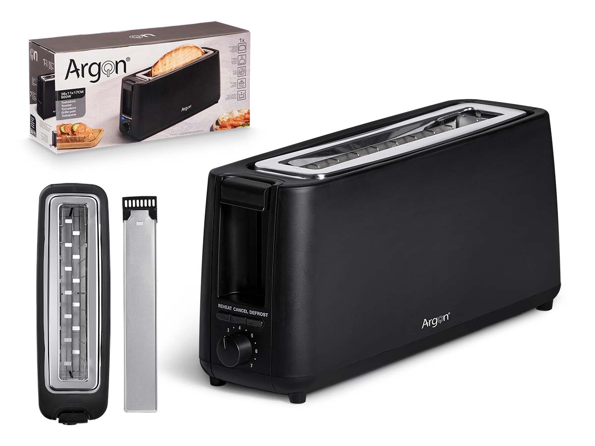 Tostadora simple larga negro mate 900w