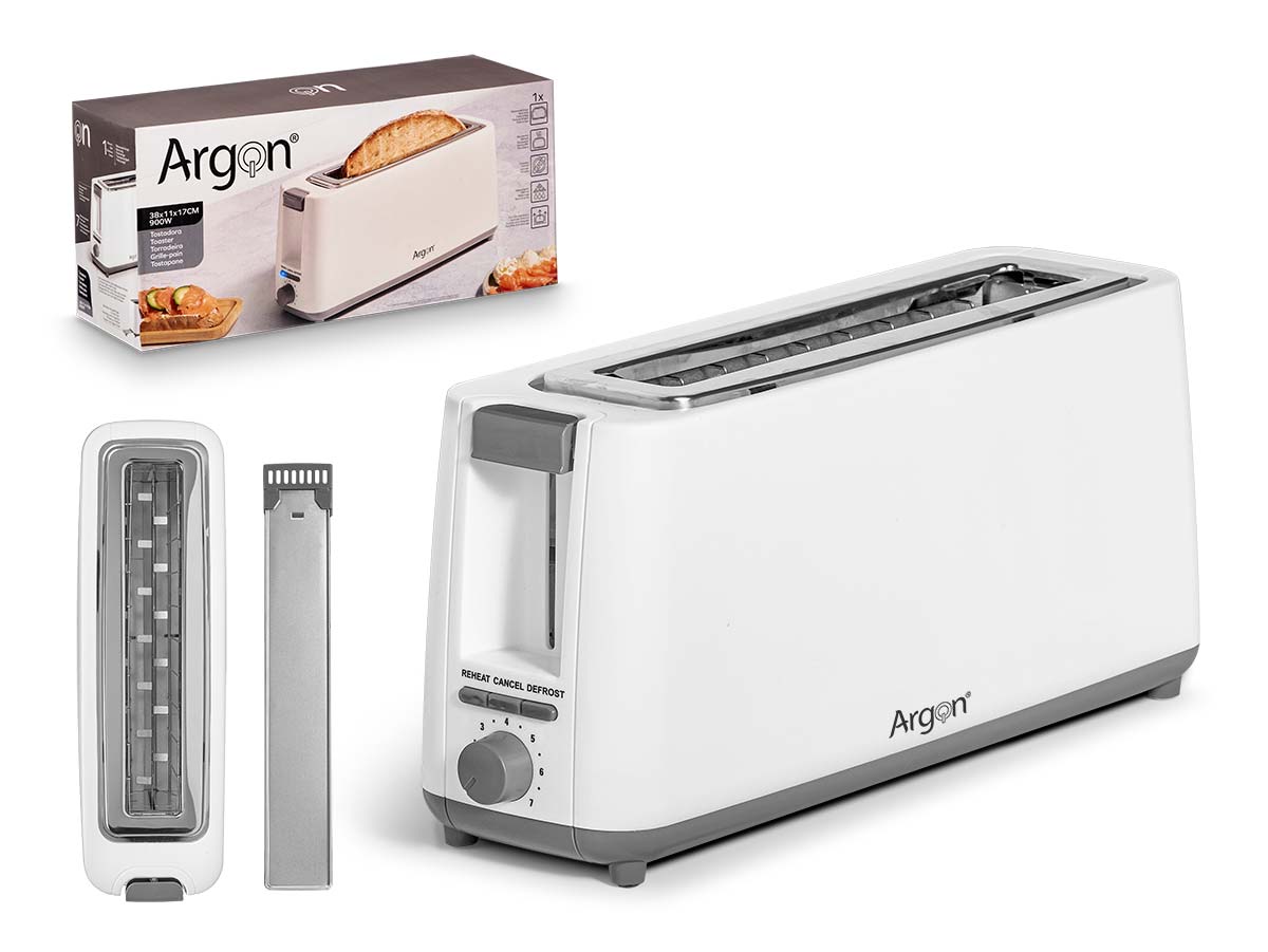Tostadora simple larga blanco mate 900w