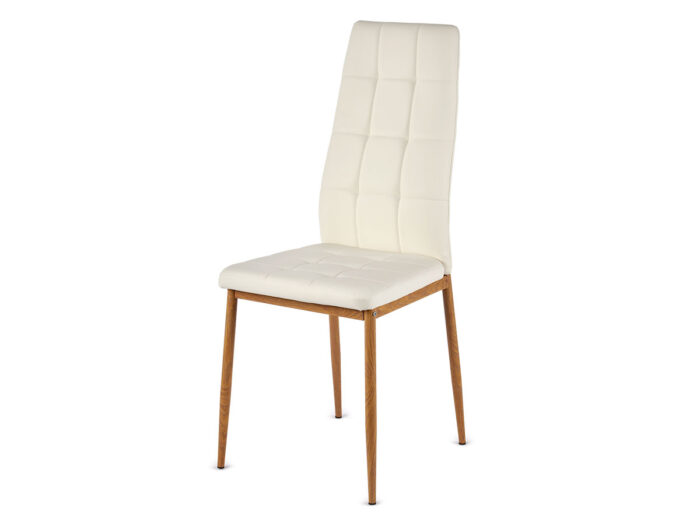 Silla blanca patas color madera