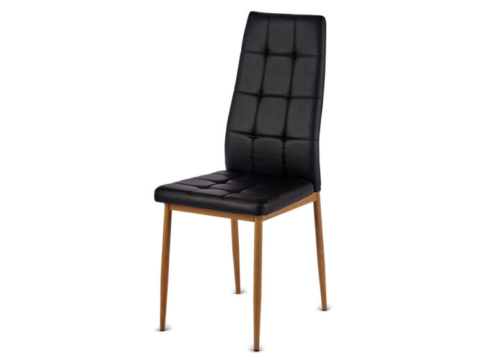 Silla negra patas color madera