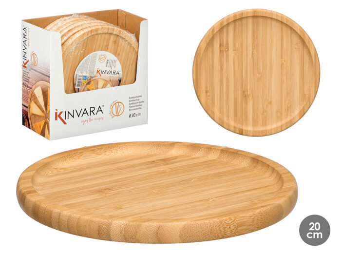 Bandeja redonda bambu 20x20cm