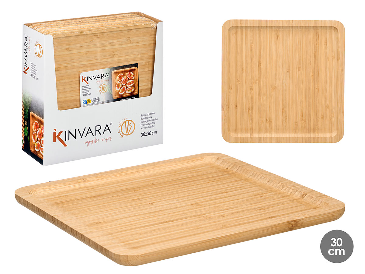 Bandeja cuadrada bambu 30x30cm