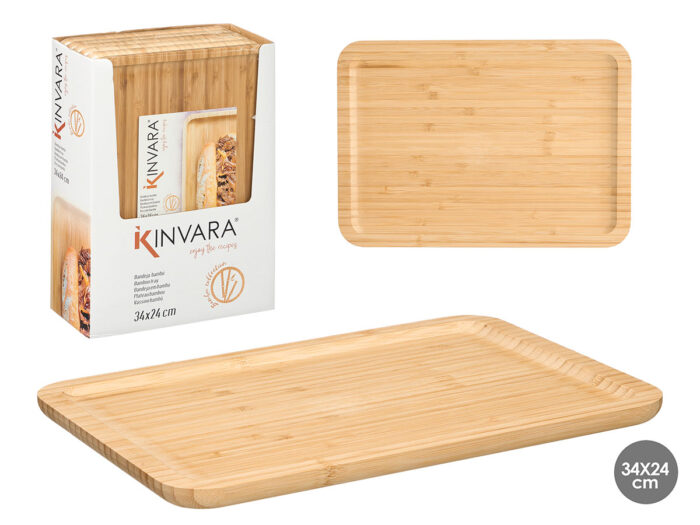 Bandeja rectangular bambu 34x24cm