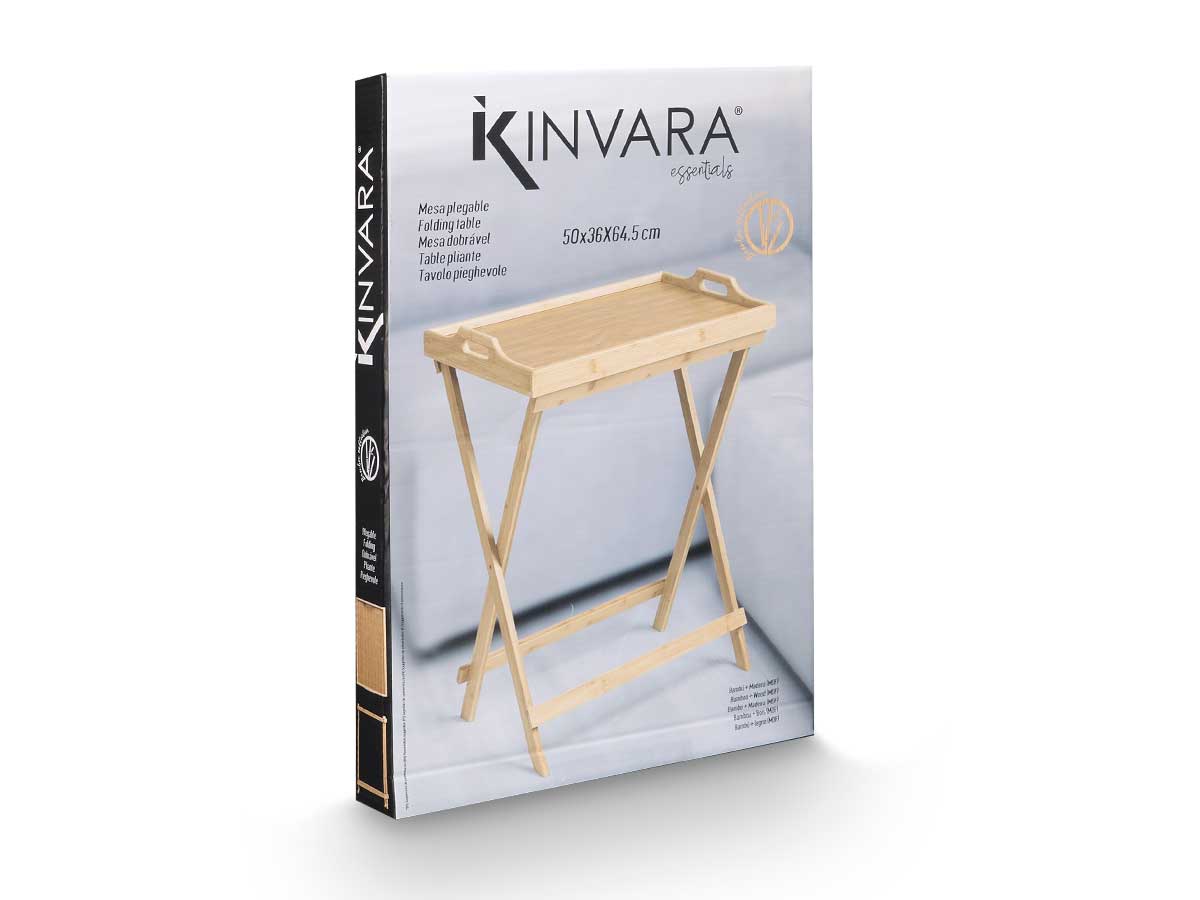 Mesa plegable bambu 50x36x64,5cm - Imagen 3