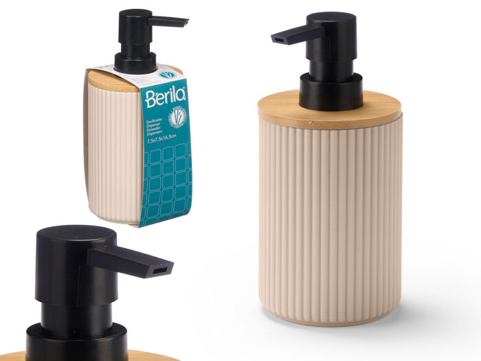 Dosificador rayas bambu beige