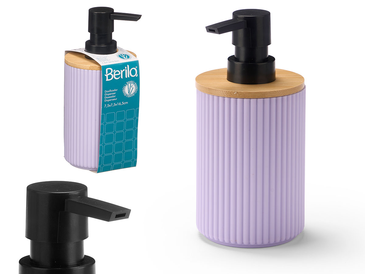 Dosificador rayas bambu lila