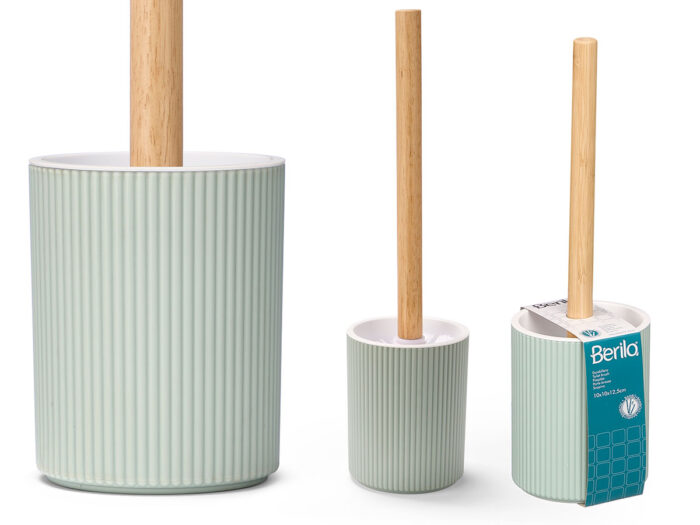 Escobillero rayas bambu menta