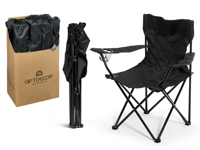 Silla plegable pescador negro