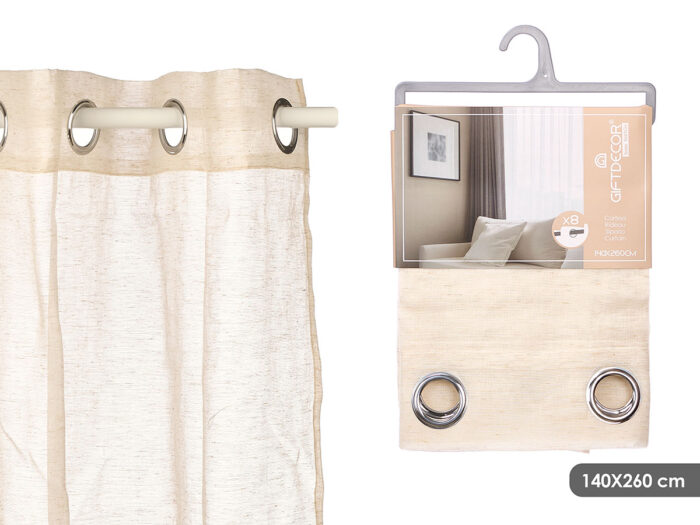 Cortina beige transparente