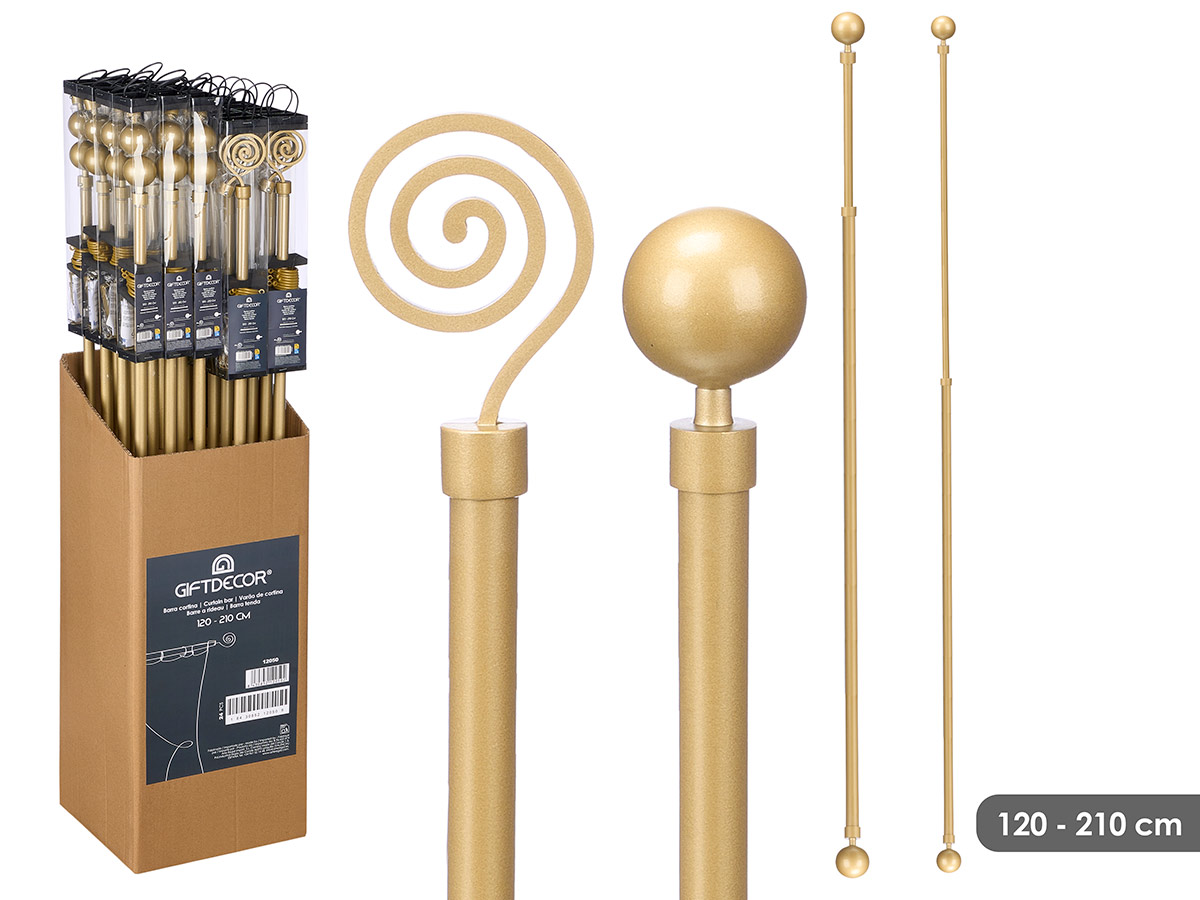 Barra cortina surt 2 120-210cm dorado