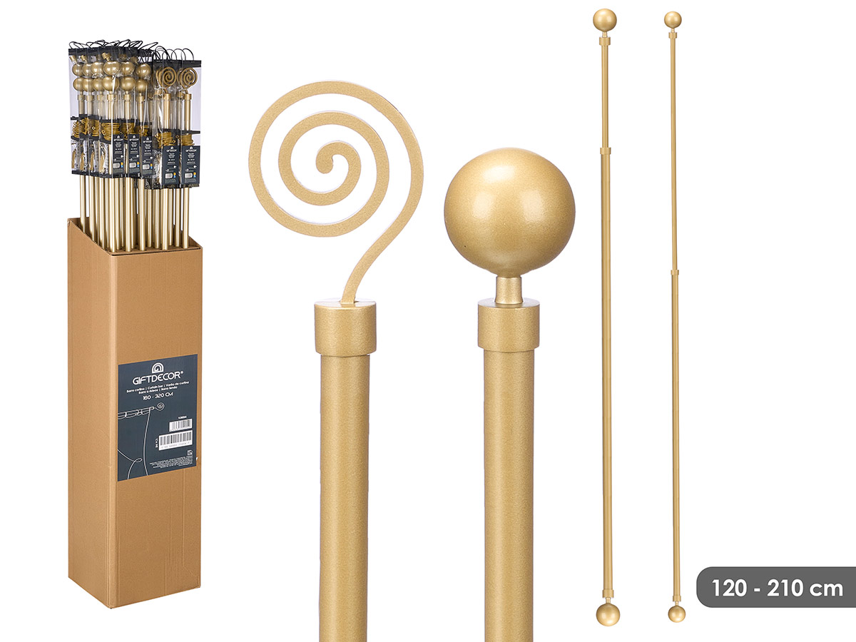 Barra cortina surt 2 160-320cm dorado