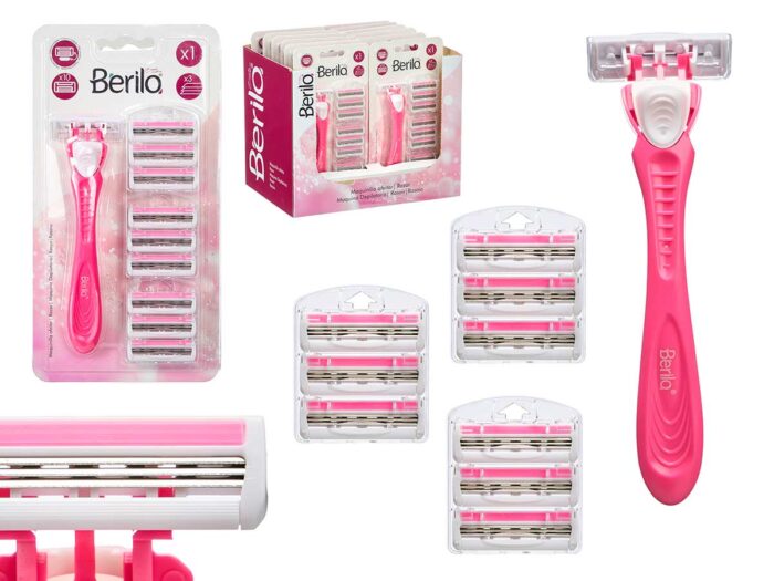 Maquinilla afeitar 10 recambios 3 hojas rosa