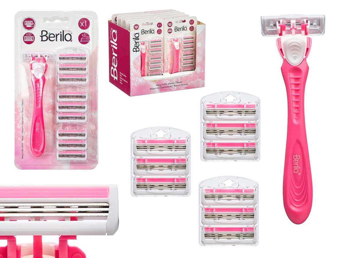 Maquinilla afeitar 10 recambios 3 hojas rosa