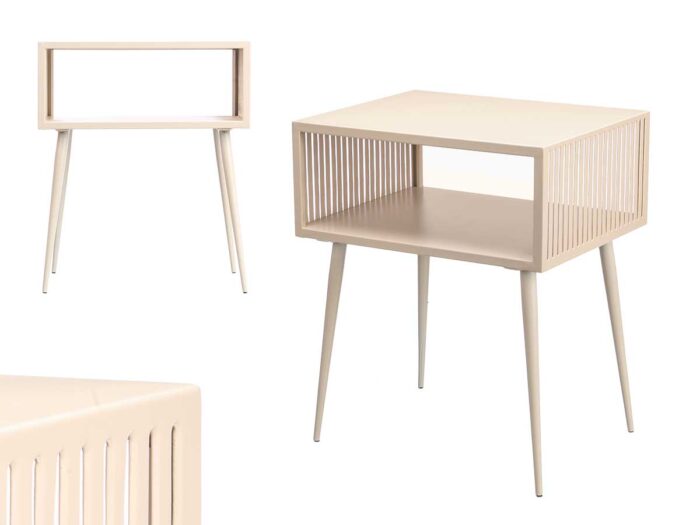 Mesa auxiliar rectangular beige
